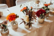 Blomster på bordet bryllupsdekor